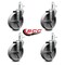 Service Caster Semi Steel Swivel Grip Ring Caster Set of 4 w/5'' Wheels & 7/16'' Stem-4 Swivel, 4PK SCC-GR20S515-SSR-716138-4 - alternate 3